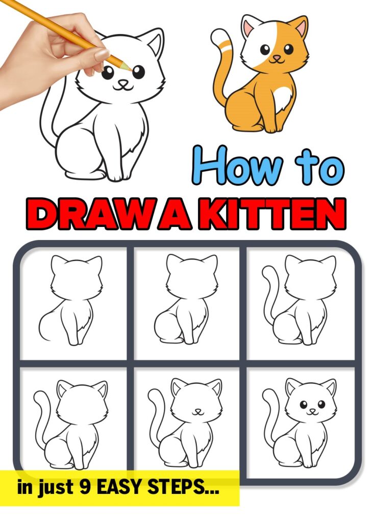 dibujar un gatito, como dibujar un gatito, cómo dibujar un gatito, cómo dibujar un gatito fácil, cómo dibujar un gatito kawaii, cómo dibujar un gatito bebe ,