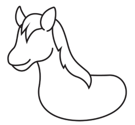 dibujar un unicornio, unicornio en solo 9 sencillos , ¡comencemos!, crea un contorno de la cabeza del unicornio, a continuación, delinea el cuerpo, 
