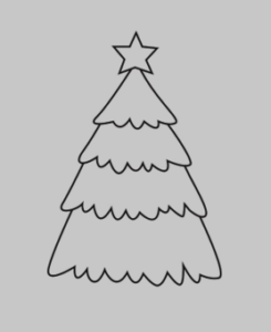 dibujar una Navidad, dibujo de navidad en solo 9 sencillos, dibujar cosas navideñas, capa superior del árbol de Navidad, segunda capa del árbol de Navidad, dibuja la tercera capa del árbol, capa inferior del árbol de Navidad,