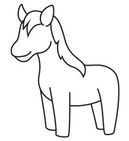 dibujar un unicornio, unicornio en solo 9 sencillos , ¡comencemos!, crea un contorno de la cabeza del unicornio, a continuación, delinea el cuerpo, luego, dibuja las patas delanteras, completa las cuatro patas, 
