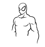 dibujar un Hombre Araña, Dibujo de Spiderman, prepararse para este dibujo del hombre araña, Cómo dibujar a Spiderman, dibuja el pecho y los brazos de Spiderman,