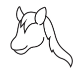 dibujar un unicornio, unicornio en solo 9 sencillos , ¡comencemos!, crea un contorno de la cabeza del unicornio, 
luego, dibuja la melena larga, 