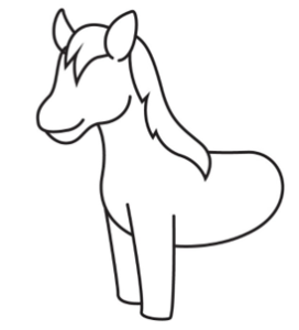 dibujar un unicornio, unicornio en solo 9 sencillos , ¡comencemos!, crea un contorno de la cabeza del unicornio, a continuación, delinea el cuerpo, luego, dibuja las patas delanteras, 
