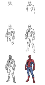 dibujar un Hombre Araña, Dibujo de Spiderman, prepararse para este dibujo del hombre araña,