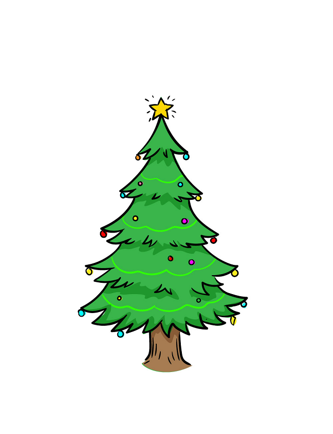 arbol de navidad dibujo facil